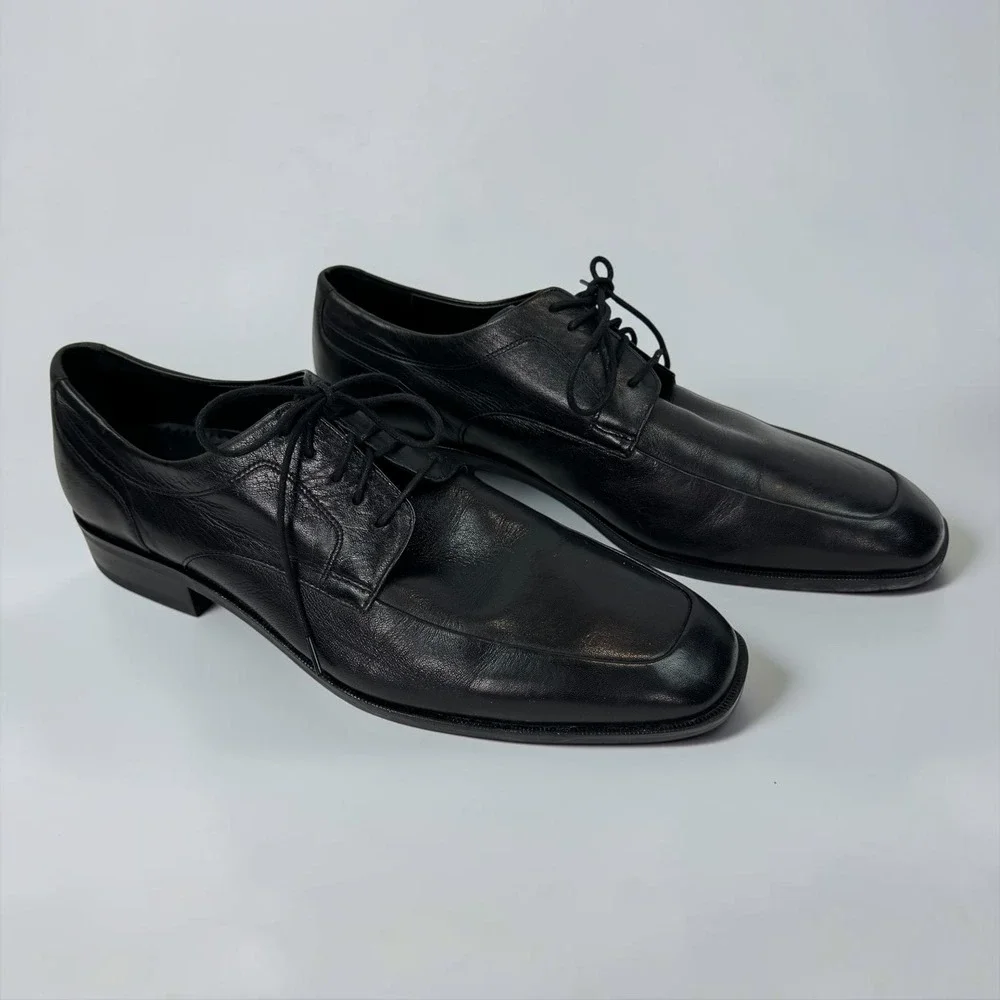Cole Haan Nike Air Bicycle Toe Derby Black Leather Mens 10.5 M Dress Shoe